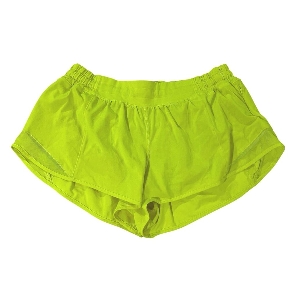 Lululemon Hotty Hot Low-Rise 2.5” Shorts Neon Yellow Size 12